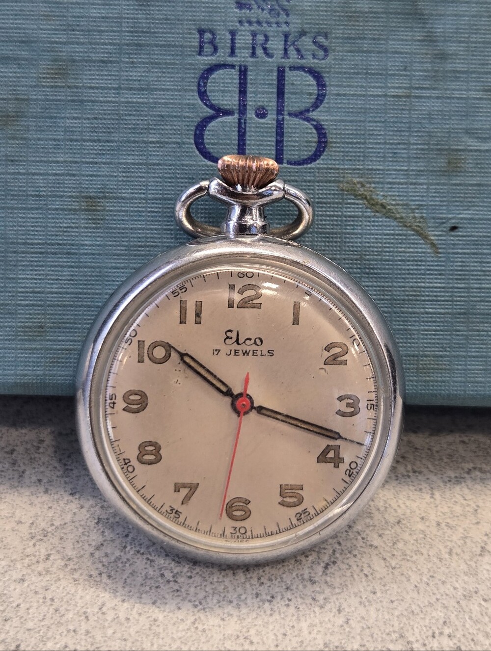 Vintage Elco 17 Jewels Pocket Watch in great shape.
